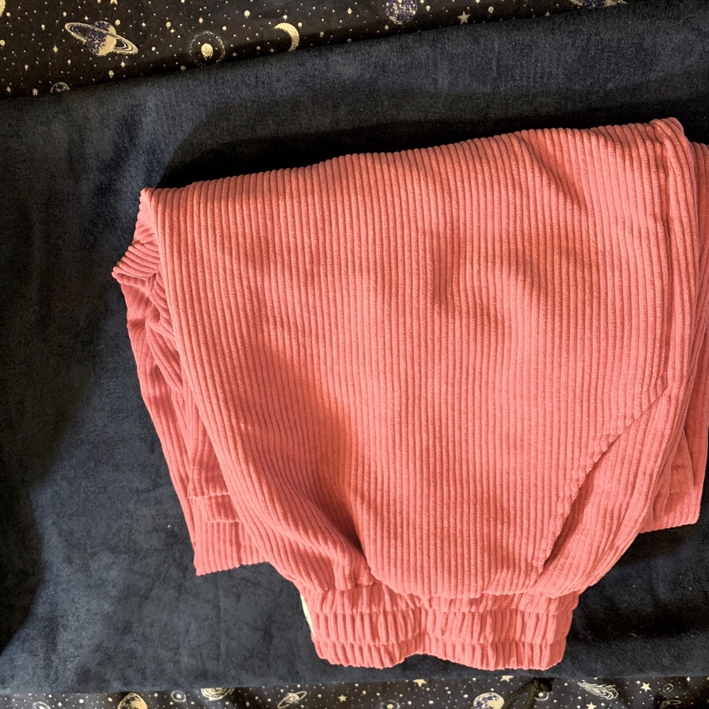 Courderoy elastic waist pants